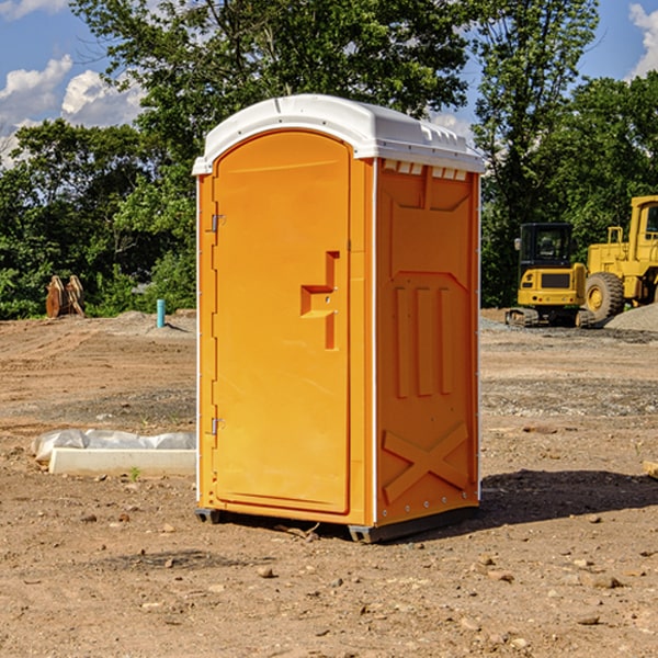 how often are the porta potties cleaned and serviced during a rental period in Hye